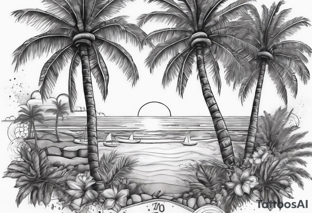 Palm trees, money tattoo idea