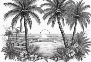 Palm trees, money tattoo idea