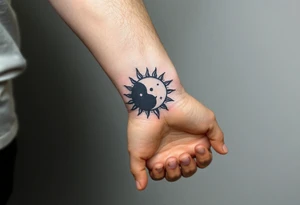 Forearm tattoo for a man using the name “Tatayana” Starting from the wrist, stretching to the elbow with the sun and moon tattoo idea