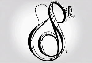 Treble clef incorporating the letters R and L tattoo idea