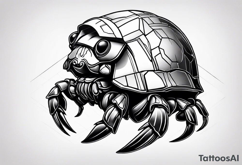 hermit crab wearing a storm trooper helmet tattoo idea