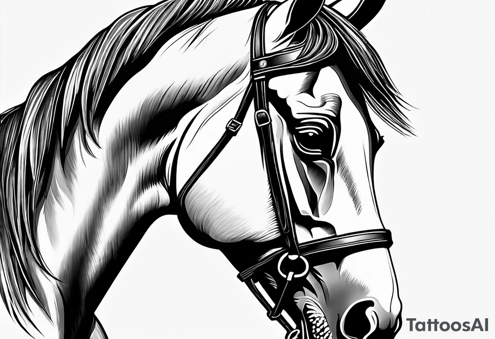 Horse portrait no shading tattoo idea