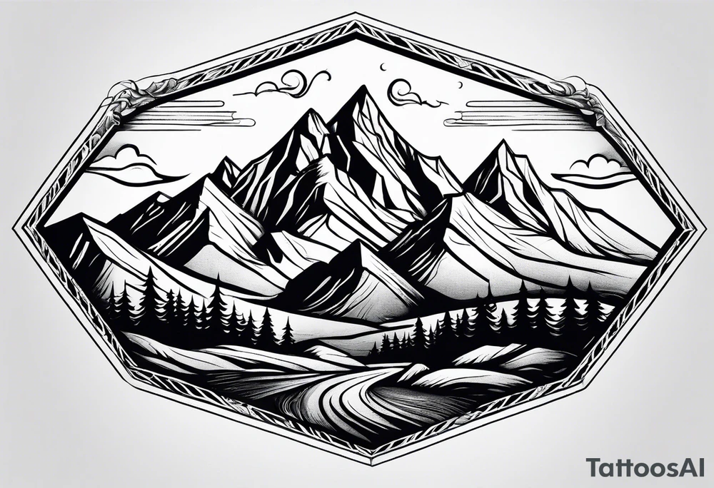 mountains tattoo idea
