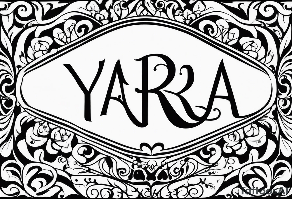 Name Yara, simple lettering tattoo idea
