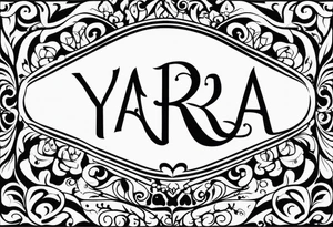Name Yara, simple lettering tattoo idea