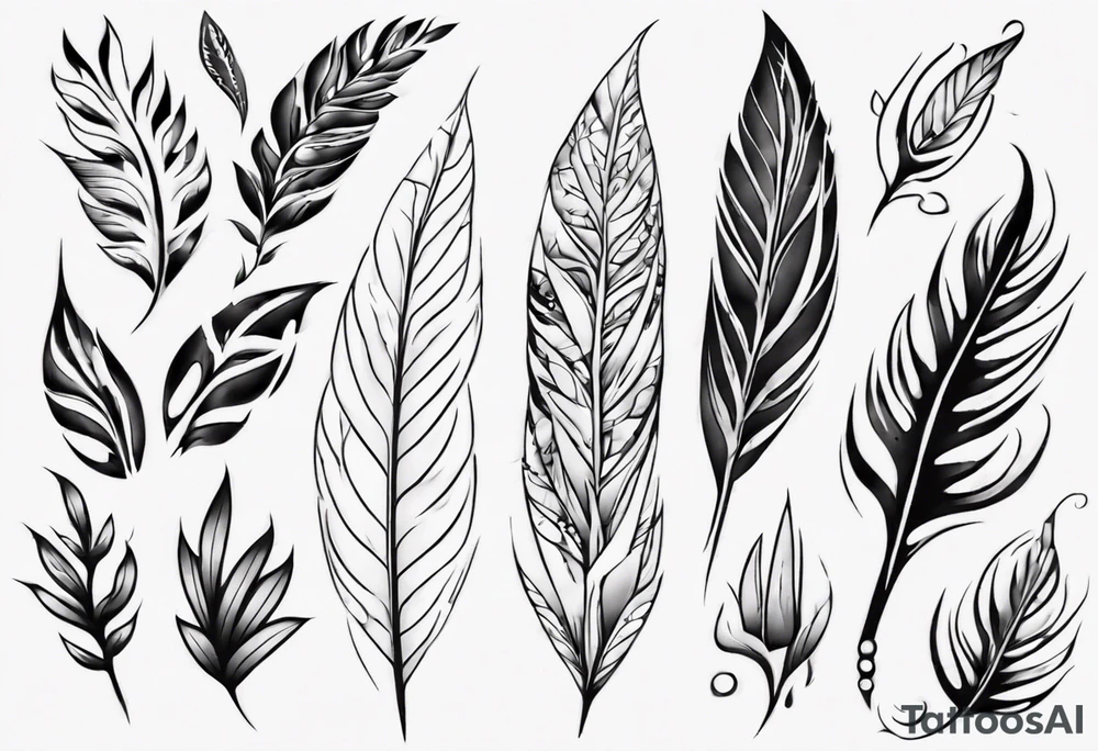 long leaf tattoo tattoo idea