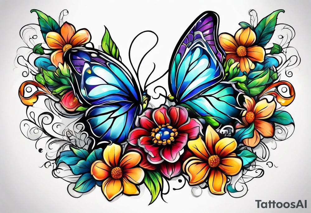 Çosmic flowers tattoo idea
