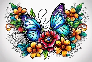 Çosmic flowers tattoo idea