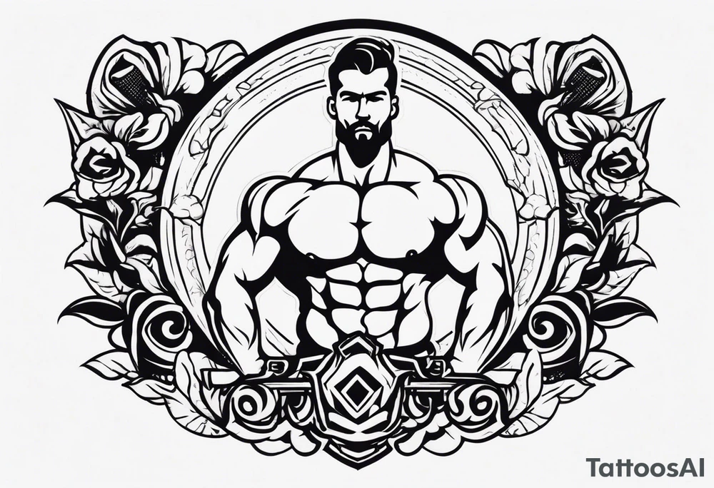 Simple design with elements linked to bodybuilding without a person tattoo idea Simple design with elements linked to bodybuilding without a person tattoo idea