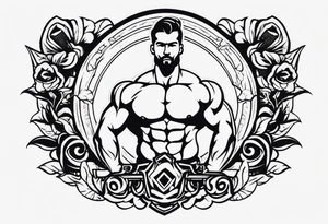 Simple design with elements linked to bodybuilding without a person tattoo idea