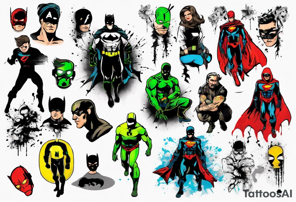 Rogue superhero with glow tattoo idea