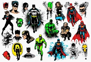 Rogue superhero with glow tattoo idea