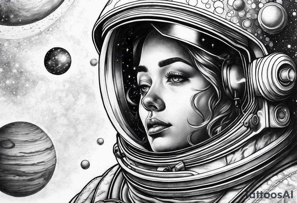 Bubbles outer space telescope tattoo idea