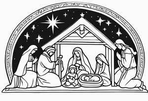 Traditional Nativity Scene tattoo idea