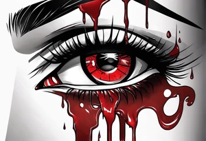 Bloody tears flow from Alucard's eye in Hellsing tattoo idea