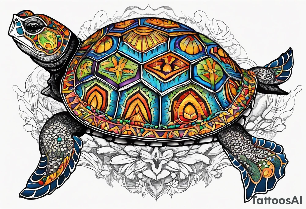 potawatomi turtle with the name sam incorporated into the shell design tattoo idea