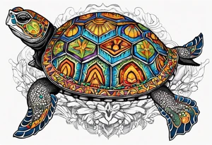 potawatomi turtle with the name sam incorporated into the shell design tattoo idea
