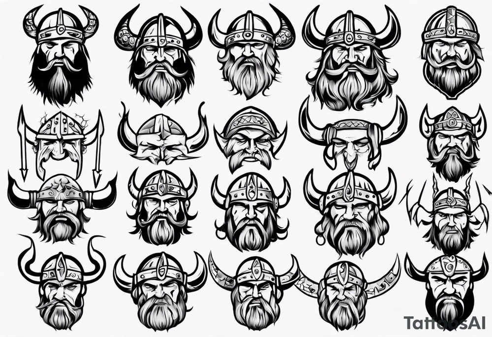 Viking face tattoo idea