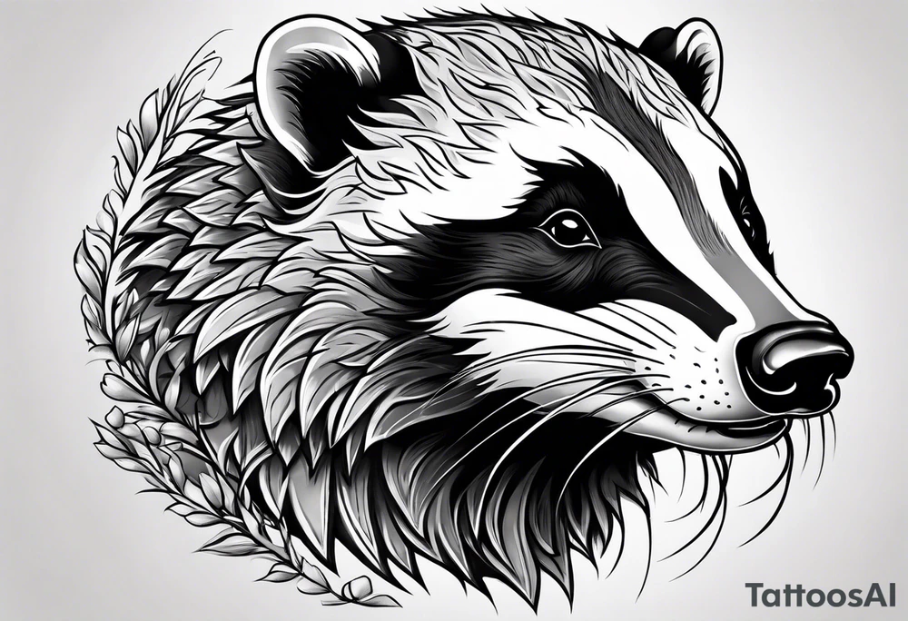 badger mouth open tattoo idea