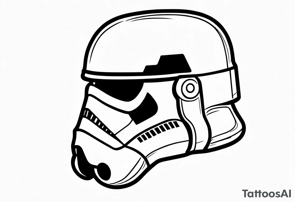 Line work storm trooper helmet facing right tattoo idea Line work storm trooper helmet facing right tattoo idea