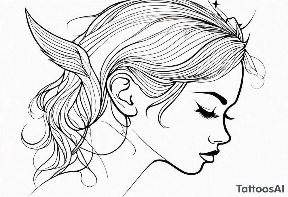 Abstract Fae profile tattoo idea