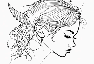 Abstract Fae profile tattoo idea