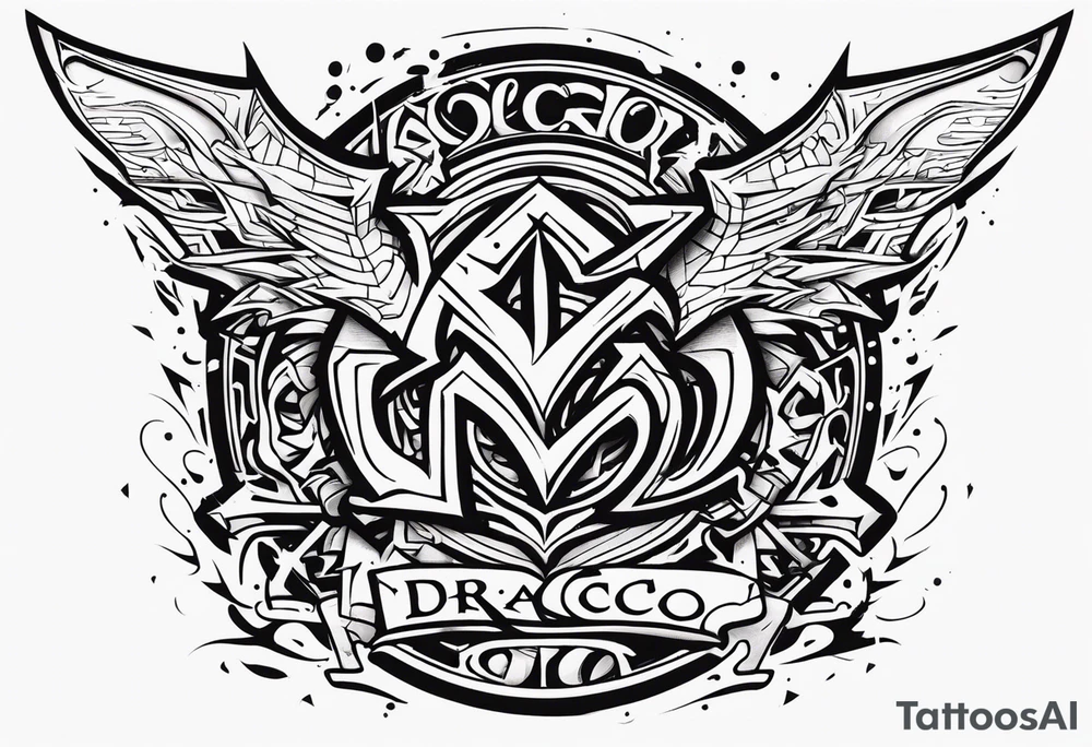 DRACO graffiti style tattoo idea