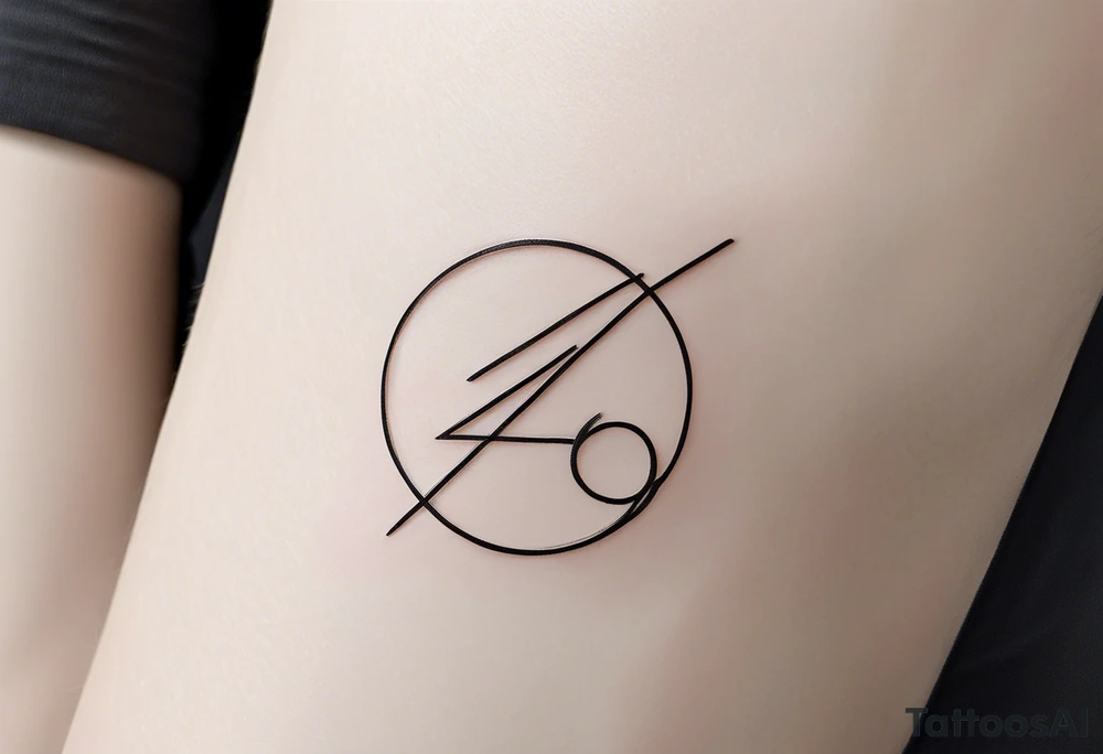 Minimalist tattoo with ultra-thin lines, where the number 22 is the main element, representing luck and eternal love with my girlfriend. The design should be subtle and elegant, with an abstract or geometric detail symbolizing our bond and special connection. Ideally in black and white, with a modern and timeless style, perfect for the forearm, chest, or behind the ear tattoo idea