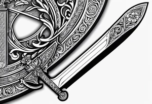 Sword with Libra scale as handle tattoo idea