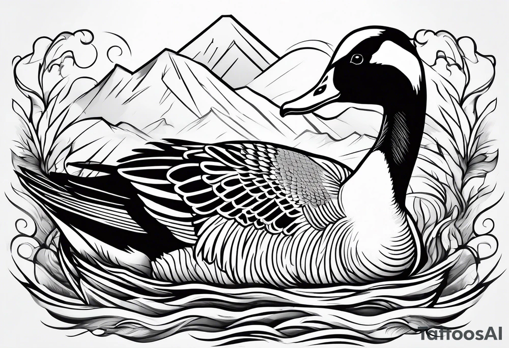 fighting canadian goose tattoo idea