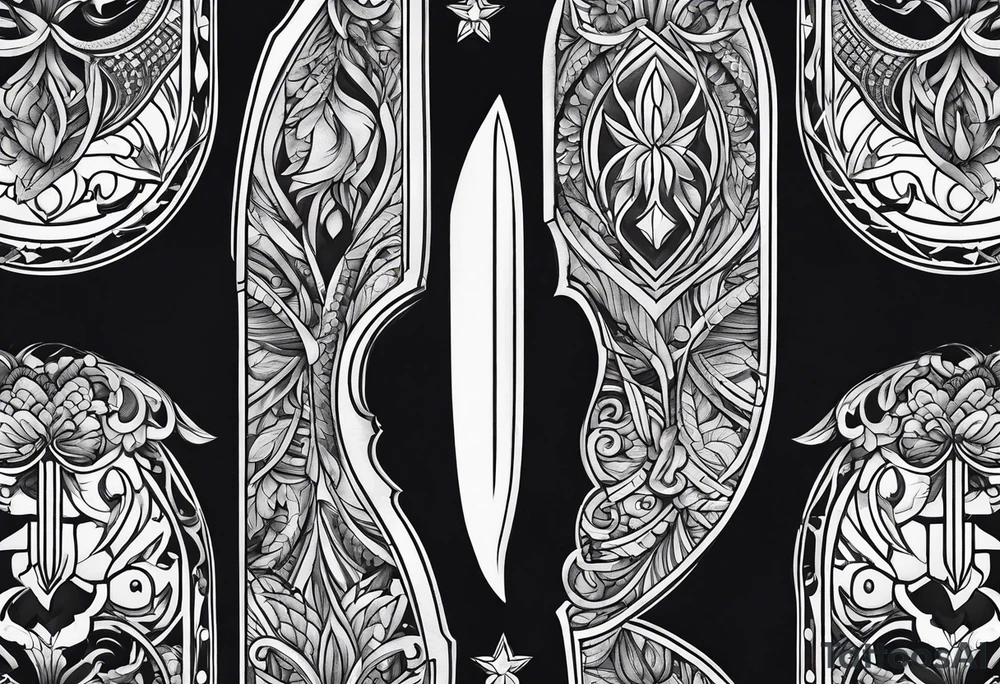 Knife, artistic, spiritual, minimalistic tattoo idea