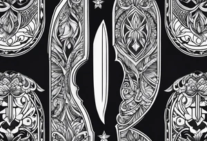 Knife, artistic, spiritual, minimalistic tattoo idea