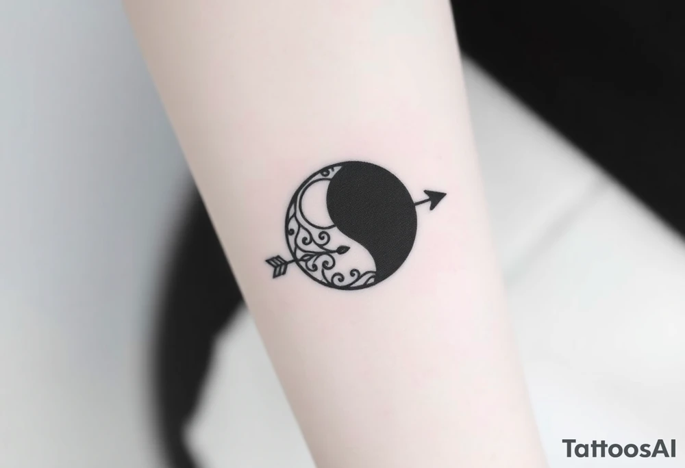 Moon phases with an arrow tattoo idea