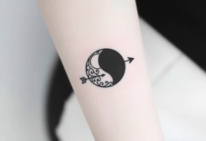 Moon phases with an arrow tattoo idea