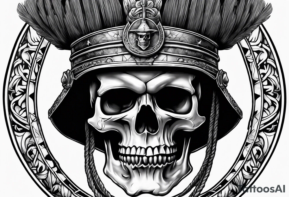 roman soldier skull tattoo idea