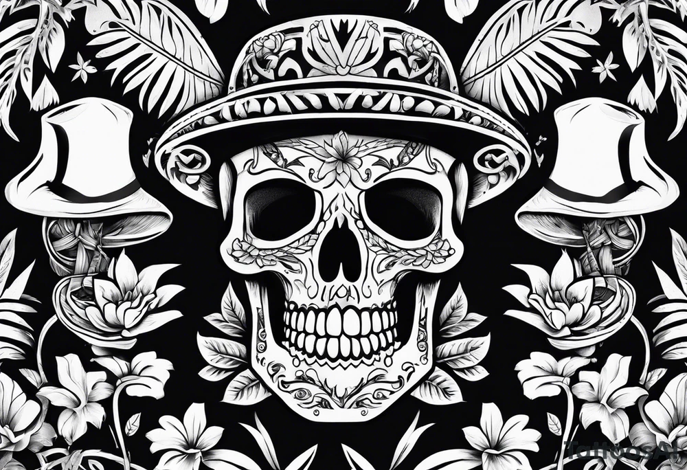 skeleton wearing a Hawaiian shirt tattoo idea skeleton wearing a Hawaiian shirt tattoo idea