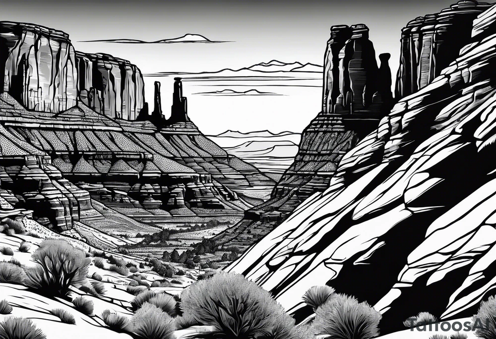 Forearm vertical, canyonlands national park, hikers tattoo idea