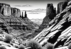 Forearm vertical, canyonlands national park, hikers tattoo idea