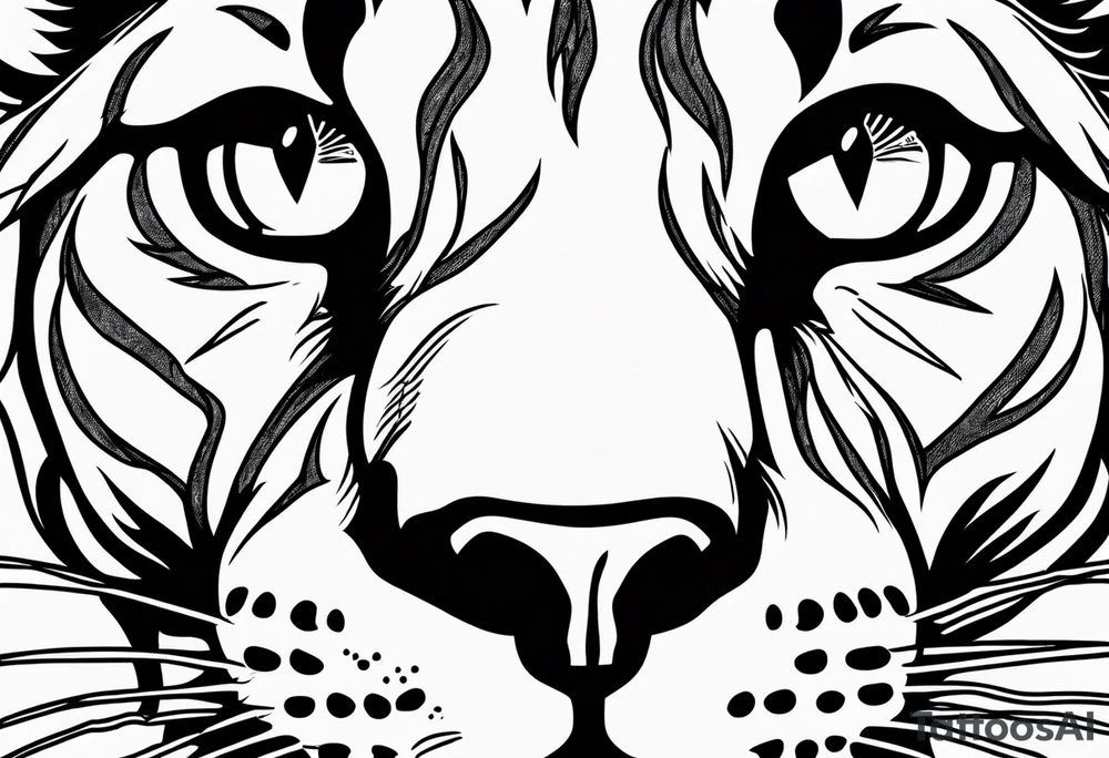 mountain lion face, teeth showing tattoo idea