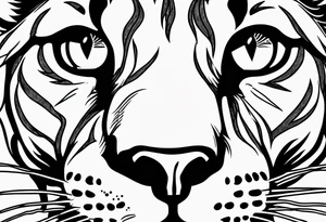 mountain lion face, teeth showing tattoo idea