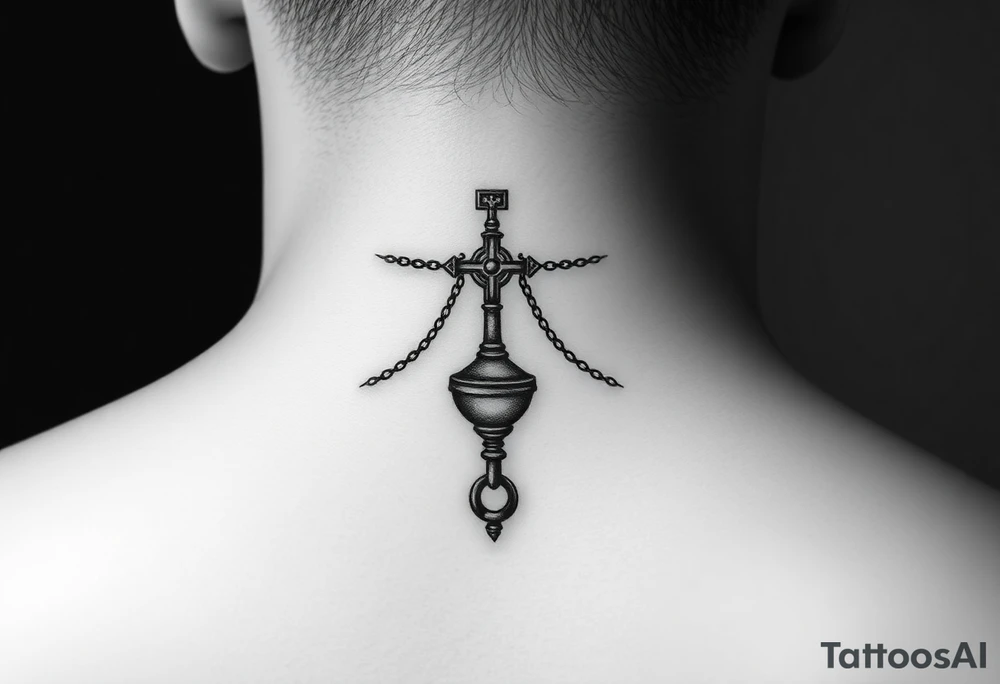 Traditional Russian orthodox censer chains tattoo idea
