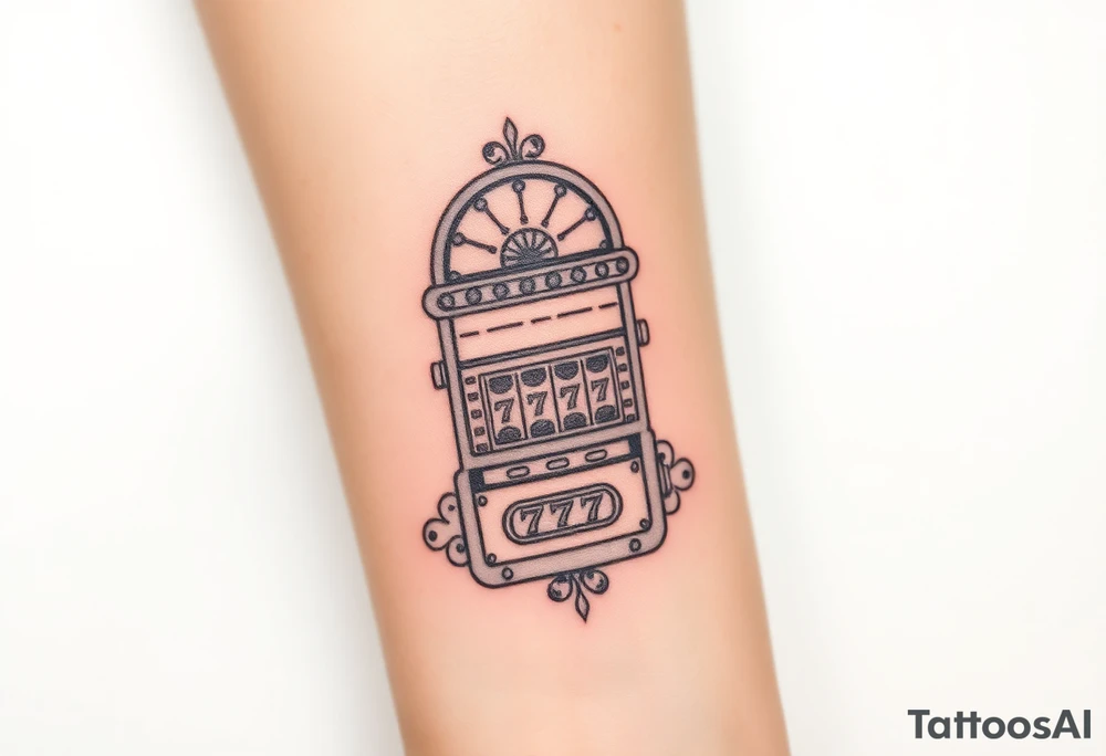 Modern slot machine with 777 tattoo idea