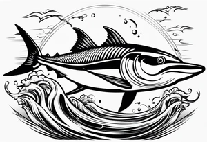 Marlin jumping tattoo idea