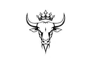 Bull symbol with crown tattoo idea