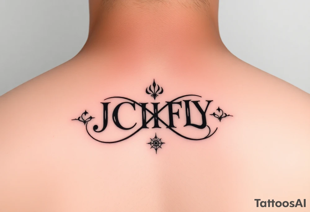 A small tattoo to go on my inner forearm with the letters JCIFLY in an infinity symbol shape tattoo idea