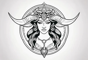 Beautiful taurus goddess tattoo idea