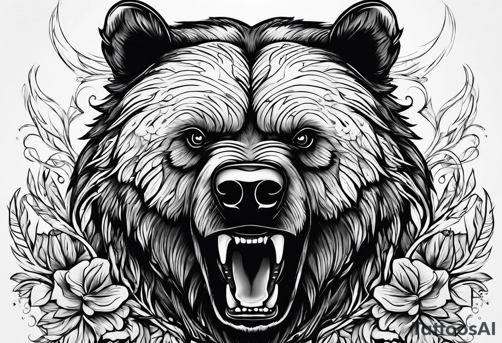 angry bear tattoo idea
