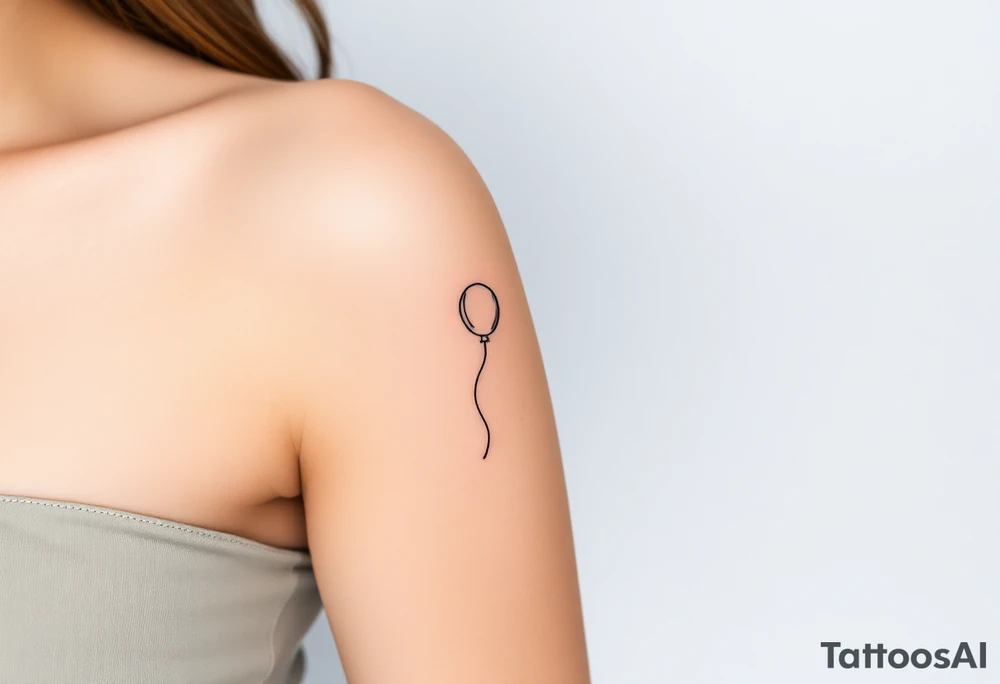 small yellow balloon without string 
with letters osaat on bicep tattoo idea