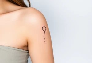 small yellow balloon without string 
with letters osaat on bicep tattoo idea