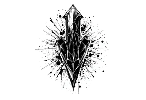 thick  arrow that show down tattoo idea